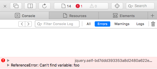 Rails SJR JavaScript Runtime Error - Try-Catch in Console
